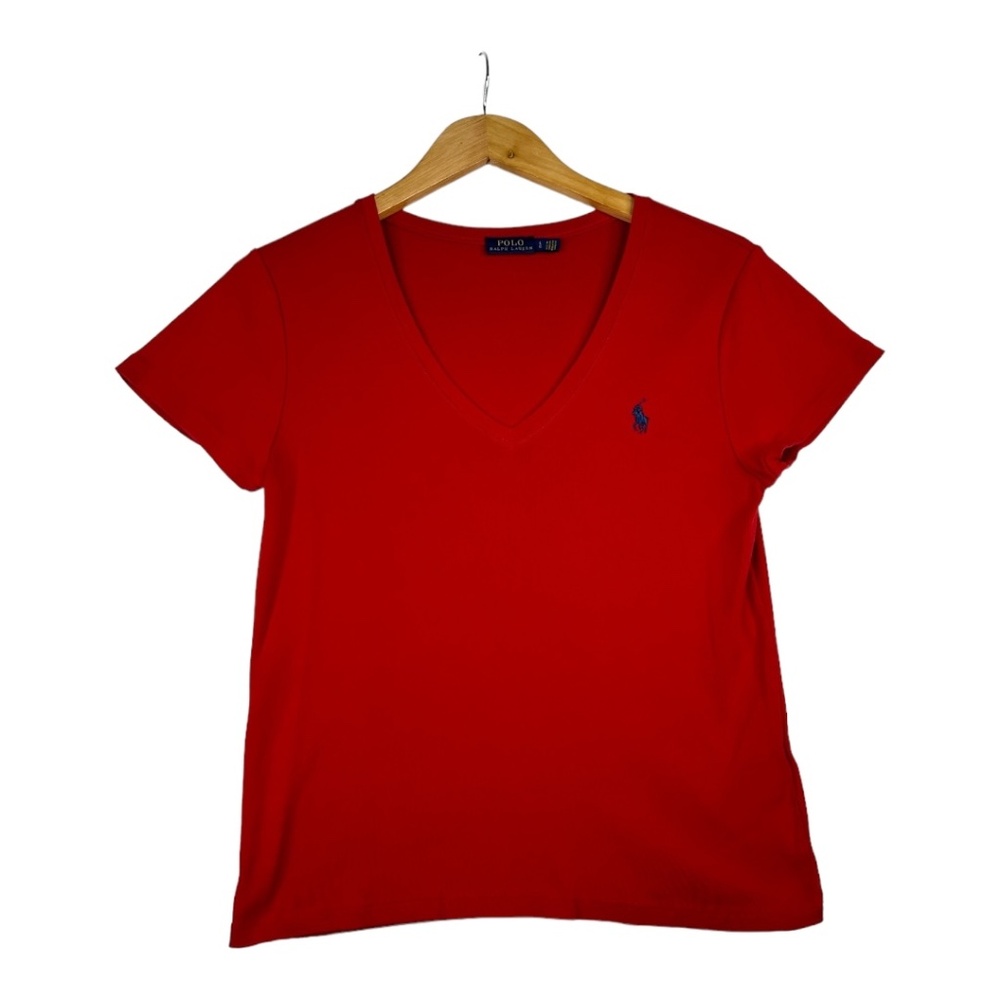 Polo By Ralph Lauren Red V Neck Size‎ Large AS IS